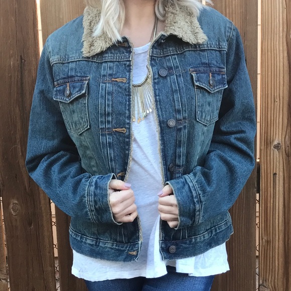 women's shearling denim jacket